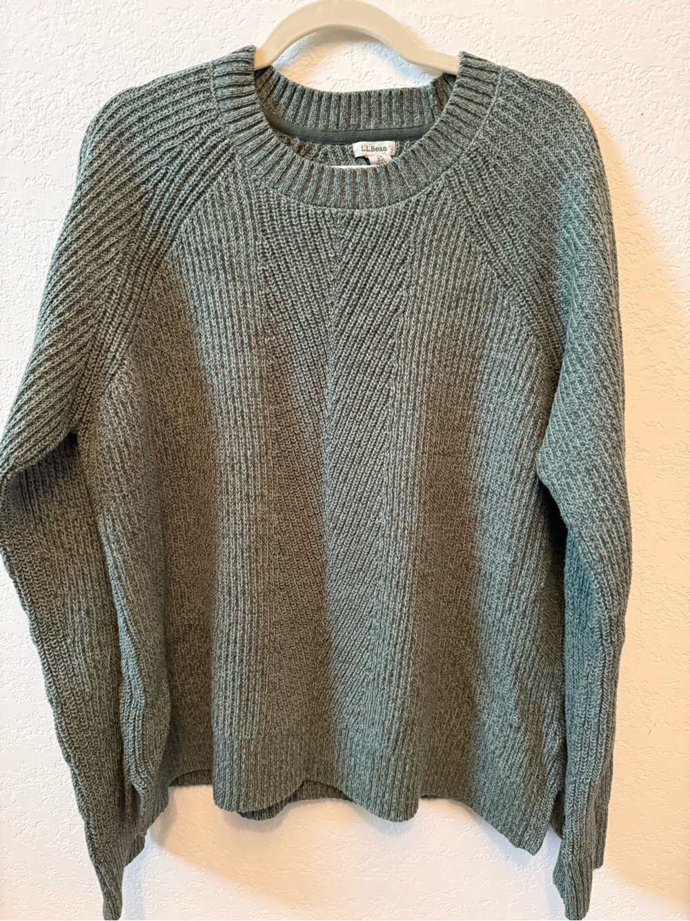L.L. Bean Women's Ribbed Crewneck Sweater in Sage